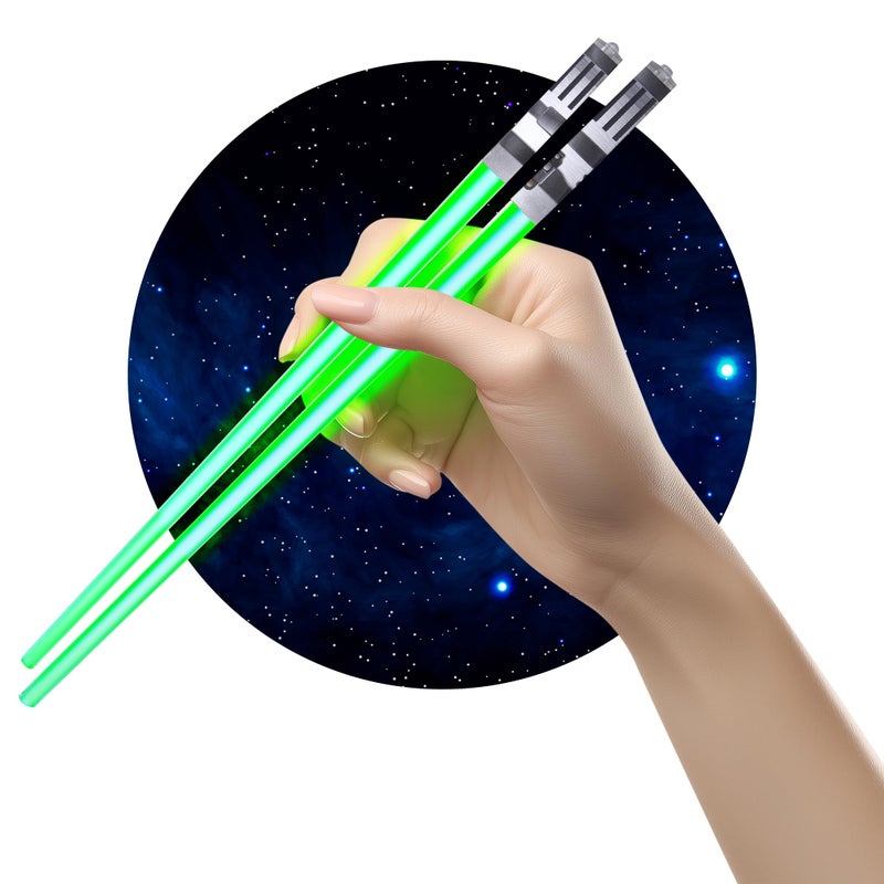 ChopSabers Sabers Chop Lightsaber Led Light Up Chopsticks 1 Pair Skywalker Green - Image 1